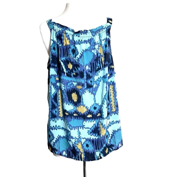 Nic + Zoe Solstice Summer Tank Top Blue Gold Lightweight Cool Plus Size Size XXL - Picture 5 of 11